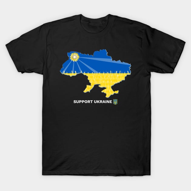 Tryzub Ukraine Map T-Shirt by jasminemayer